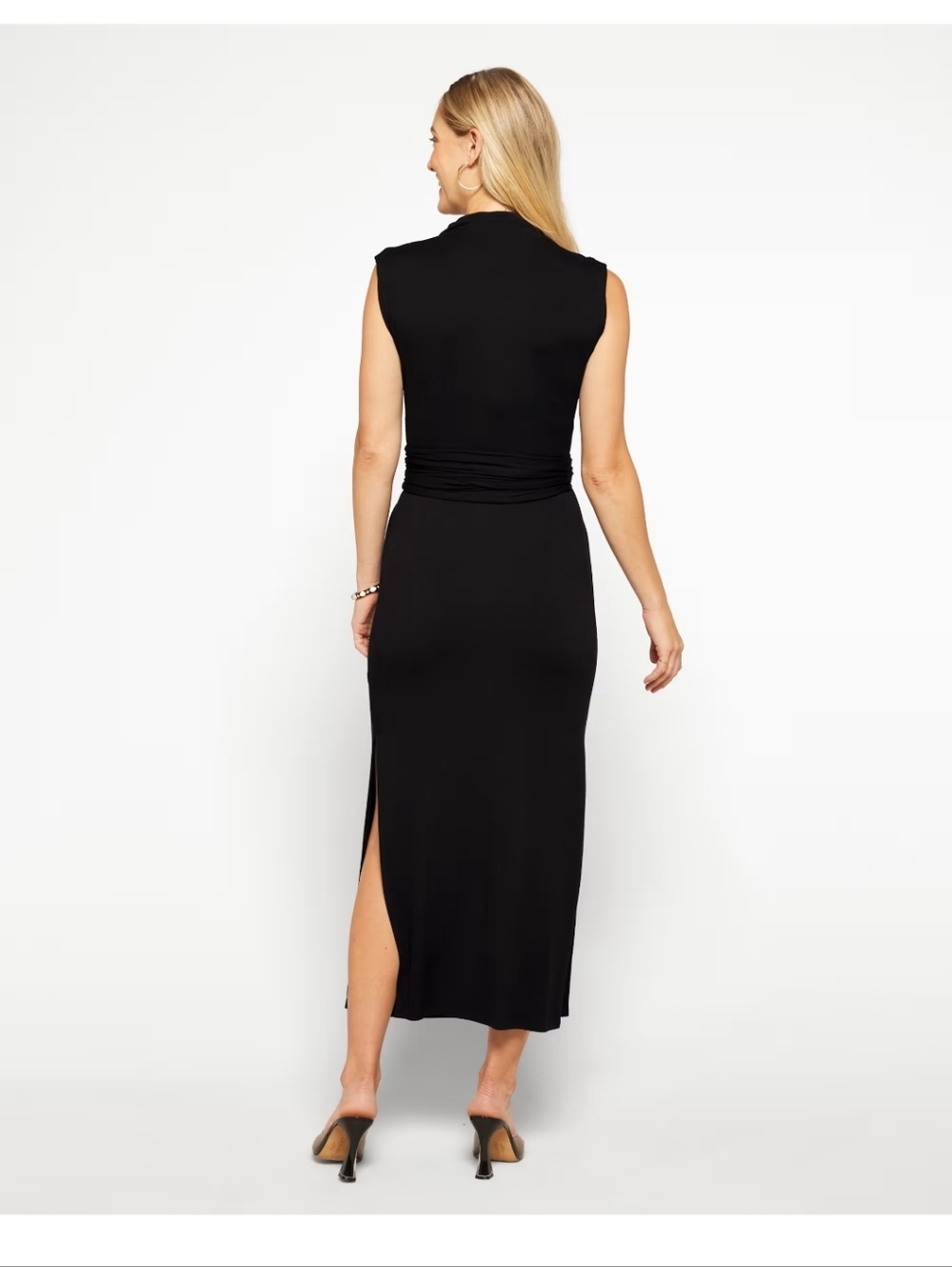 Modern Citizen Eden Sleeveless Tie-Front Dress Small Black Elegant - Picture 2 of 9